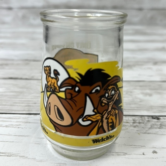 DISNEY THE LION KING SIMBA’S PRIDE WELCH’S glass jelly jar collectible - Picture 1 of 4